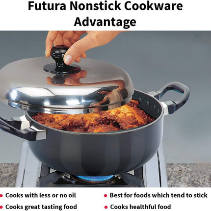 Hawkins Futura Non Stick All Purpose Pan Lid Hard Anodised Aluminium Deep Frying Pan 2.5L 3L Sautéing Stir