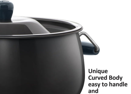 Hawkins Futura BigBoy Biryani Handi, Hard Anodised Cook & Serve Pot with Lid, Black