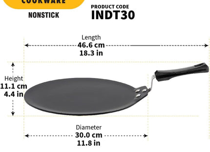 Hawkins Futura 30 cm Non Stick Induction Dosa Tava, Black Aluminium Tawa