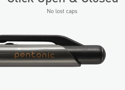 Zatahovací gelová pera Pentonic GR-T, 10 ks, černý inkoust, 0,7 mm jemný hrot, hladké psaní pro deník, poznámky, kancelář a školu (1002363)