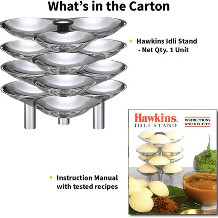 Hawkins Stainless Steel Idli Stand 5L Pressure Cooker Compatible 12 Idli Steamer