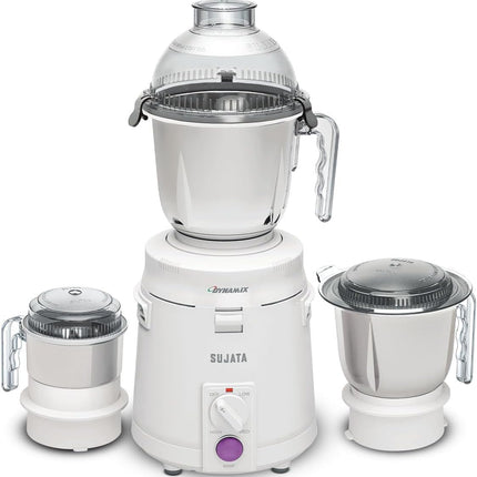 Sujata Powermatic Plus Mixer Grinder | 900 Watts Powerful Motor | 3 Jars (Liquidizing, Grinding, Chutney) | Heavy Duty Mixer | Fast & Efficient Grinding