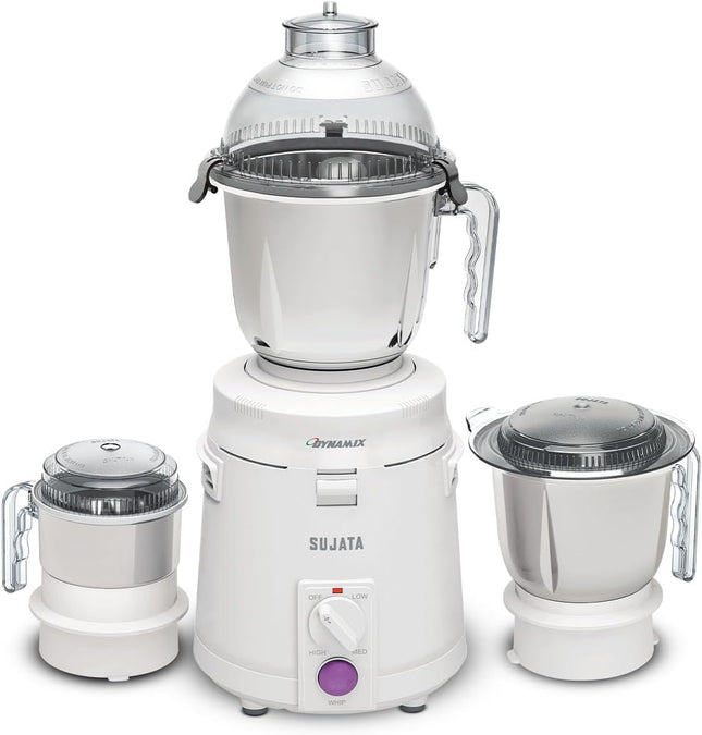 Sujata Powermatic Plus Mixer Grinder | 900 Watts Powerful Motor | 3 Jars (Liquidizing, Grinding, Chutney) | Heavy Duty Mixer | Fast & Efficient Grinding