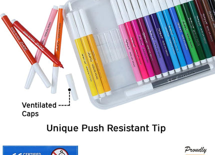 DOMS Aqua 24 Shades Watercolour Sketch Pen Set | Unique Push Resistant Tip With Bright & Intense Colors | Non-Toxic & Safe For Kids | Colourful Sketching, Doodling & Mandala Art | Pack of 1