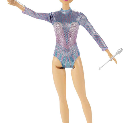 Barbie I Want to Be a Gymnast Rhythmic Doll – Blonde with Sparkly Outfit & Gymnastics Accessories – GTN65