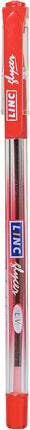 Linc Glycer Ballpoint Pens, RED, Fine Point (0.6mm), Pack of 10, Comfort Rubber Grip, Smooth Ink Flow, Ideal for School Office Home Business Use