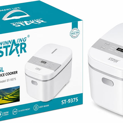 Winning Star Smart Rice Cooker 5L 1200W Electric Steamer Family Kitchen Appliance