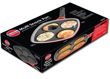Hawkins 30 cm Nonstick Mini Uttapam Pan with Glass Lid, Multi Snack & Pancake Maker, Red
