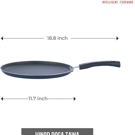 VINOD Non Stick Aluminium Dosa Tawa Induction Gas Compatible Griddle Pan 25cm 28cm 30cm
