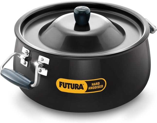 Hawkins Futura BigBoy Biryani Handi, Hard Anodised Cook & Serve Pot with Lid, Black