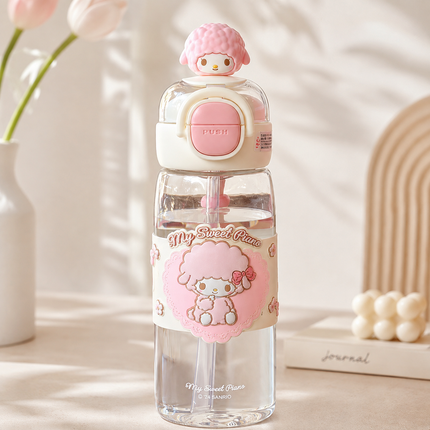 Character Design Dual-Drink Water Bottle with Carry Handle – 630ml & 700ml