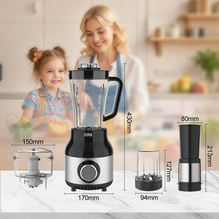 Winning Star Multifunction Blender Smoothie Maker + Grinder Stainless Steel 600W 0.95L or 900W 1.8L Blades  Pulse Function