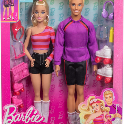 Barbie Fashionistas 65th Anniversary Set – 2 Ken Roller-Skating Fashion Dolls with 6 Accessories, Collectible Gift for Kids Ages 3+ – HXK90