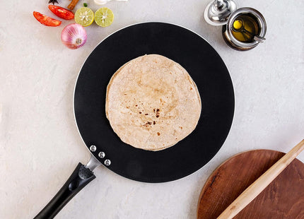 Vinod Concave Roti Tawa - 10.5 Inch Diameter - Griddle Pan - Crepe Pan - PFOA Free - Nonstick Pan - Designed For Quick & Uniform Cooking- Easy To Clean- Metal Spatula Friendly- Triple Riveted Handles