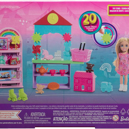 Barbie Chelsea You Can Be Toy Shop Playset – Blonde Doll with 20+ Accessories, Career Role-Play Toy Store Set – HNY59