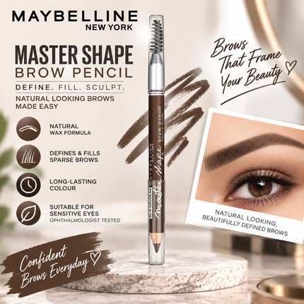 Maybelline New York Master Shape Brow Pencil Eyebrow Definer Natural Wax Formula