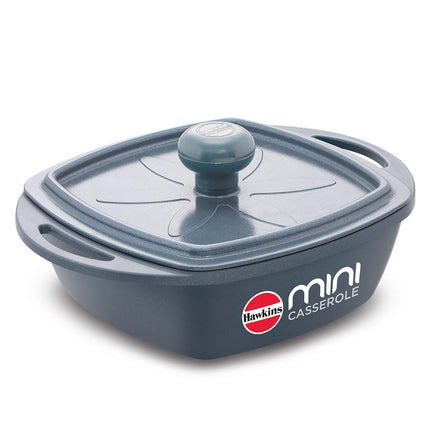 Hawkins Mini Casserole 0.75L Non Stick Die Cast Aluminium with Glass Lid