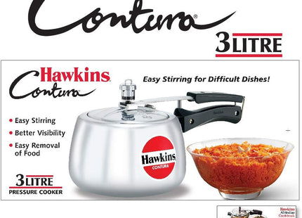 Hawkins Contura Aluminium Pressure Cooker – Gas & Electric Stove Compatible, Silver | 1.5L to 6.5L