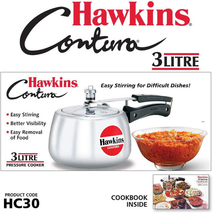 Hawkins Contura Aluminium Pressure Cooker 1.5L to 6.5L Silver Cooker for Gas and Electric Stove