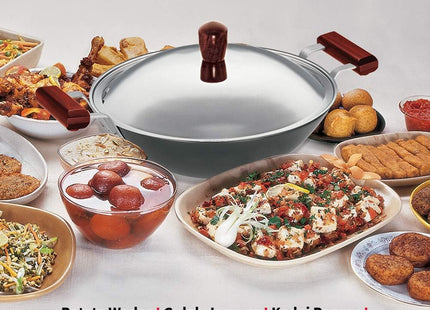 Hawkins Futura 2.5L Hard Anodised Deep Kadai with Lid, Induction Compatible Nonstick Fry Pan, Black