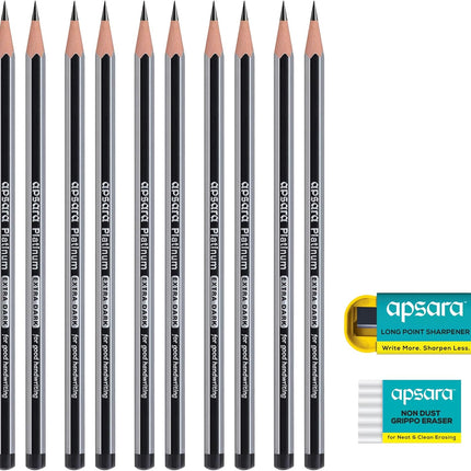 Apsara Platinum Extra Dark Pencils - Pack Of 10