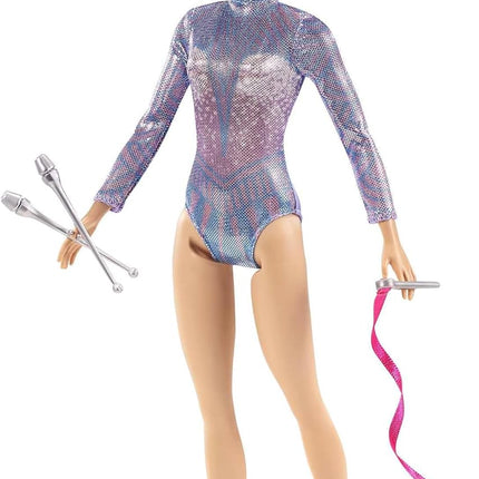 Barbie I Want to Be a Gymnast Rhythmic Doll – Blonde with Sparkly Outfit & Gymnastics Accessories – GTN65