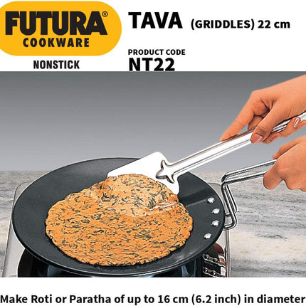 Hawkins Futura Non Stick Tava Black Steel Griddle Dosa Uttapam Roti Low Oil Cooking