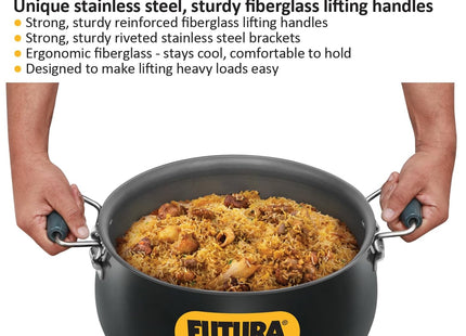 Hawkins Futura BigBoy Biryani Handi, Hard Anodised Cook & Serve Pot with Lid, Black