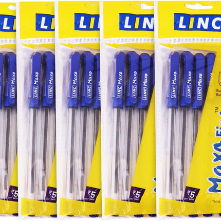 Linc Maxo Ballpoint Pens, BLUE, Pack of 10, Fine Point (0.7mm), Comfortable Grip, Everyday Pens for School Office Home Business