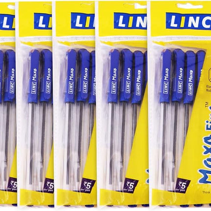 Linc Maxo Ballpoint Pens, BLUE, Pack of 10, Fine Point (0.7mm), Comfortable Grip, Everyday Pens for School Office Home Business