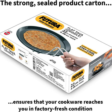 Hawkins Futura Hard Anodised Flat Tava 22cm and 26cm Aluminium Griddle for Roti Dosa Paratha