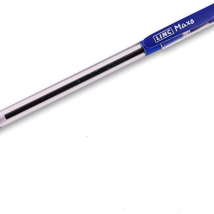 Linc Maxo Ballpoint Pens, BLUE, Pack of 10, Fine Point (0.7mm), Comfortable Grip, Everyday Pens for School Office Home Business
