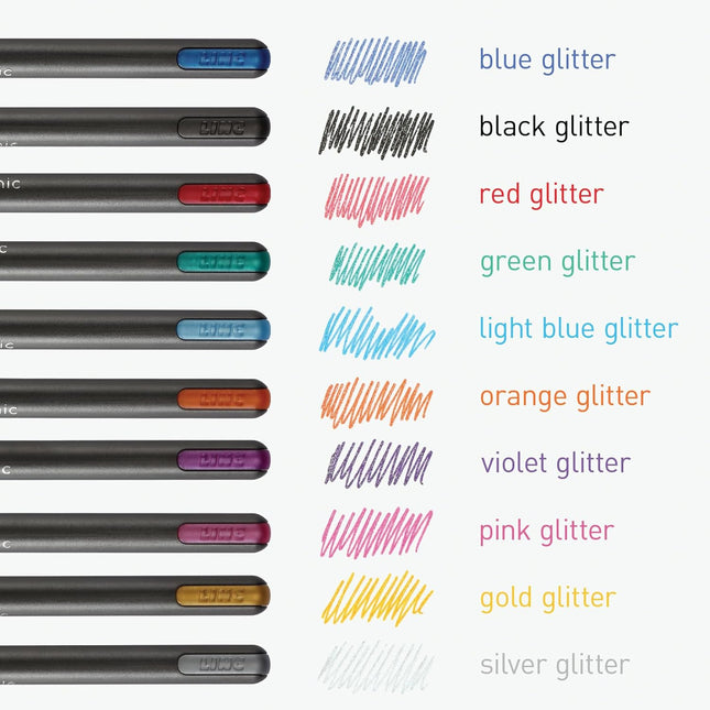 Pentonic Writing Pens Set Gel, Ballpoint & Glitter Gel Pens 0.6mm/0.7mm/1.0mm Fine Medium Tip Multicolour, 10 & 12 Pack for School Office Journaling Everyday Writing