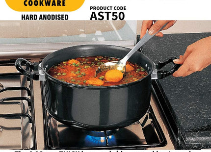 Hawkins Futura Hard Anodised Stewpot, Cook & Serve Pot, 2.25L & 5L Variants, Black
