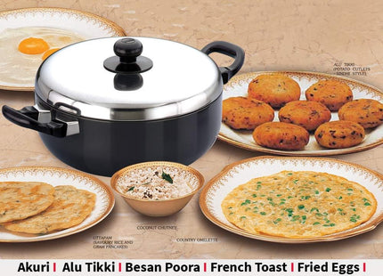 Hawkins Futura Non Stick Frying Pan with Lid, Hard Anodised Aluminium All Purpose Pan (2.5L & 3L)