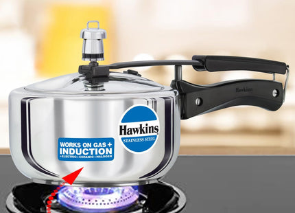 Hawkins Stainless Steel Induction Compatible Pressure Cooker, Silver