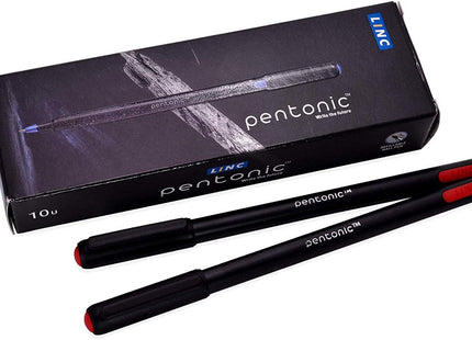 Pentonic Ballpoint & Frost Pens 0.7mm Fine Tip Pack of 10 Black Blue Red Smooth Writing Quick Dry Ink Stationery Set for School Office Home Notes Exams Journaling Everyday Writing