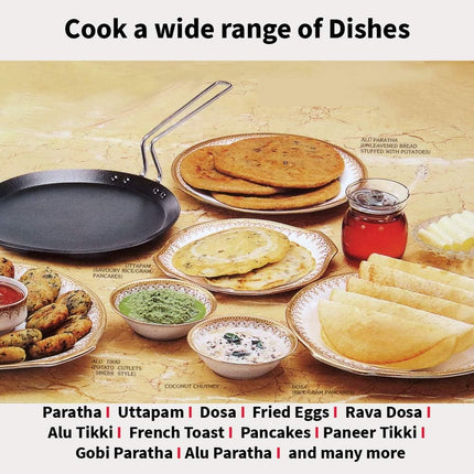 Hawkins Futura 30cm Non Stick Flat Tava Hard Anodised Aluminium Dosa Tawa PFOA Free Griddle Pan