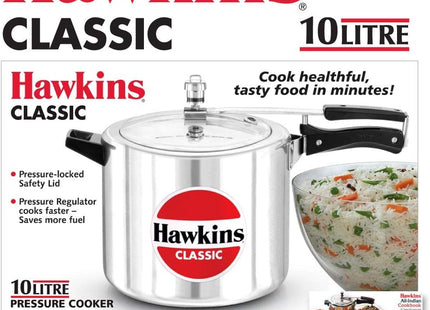 Hawkins Classic Aluminium Pressure Cooker for Kitchen | Gas & Induction Compatible | Durable Safety Valve | India