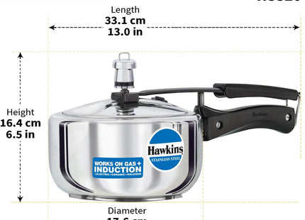 Hawkins Stainless Steel Induction Compatible Pressure Cooker, Silver
