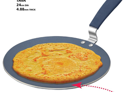 Hawkins Ceramic Nonstick 24 cm Induction Tava, Granite Paratha Tawa, Gray