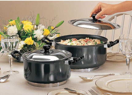 Hawkins Futura Hard Anodised Stewpot, Cook & Serve Pot, 2.25L & 5L Variants, Black