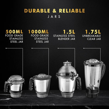 Sujata MG03 900W Indian Mixer Grinder Juice Extractor for Grinding Blending and Indian Cooking