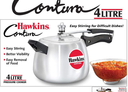 Hawkins Contura Aluminium Pressure Cooker – Gas & Electric Stove Compatible, Silver | 1.5L to 6.5L