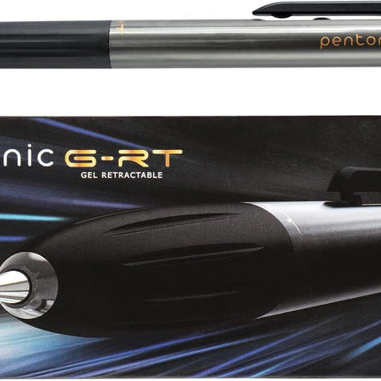 Pentonic GR-T Retractable Gel Pens, 10 Count, Black Ink, 0.7 mm Fine Point, Smooth Writing For Journaling, Note Taking, Office & School (1002363)