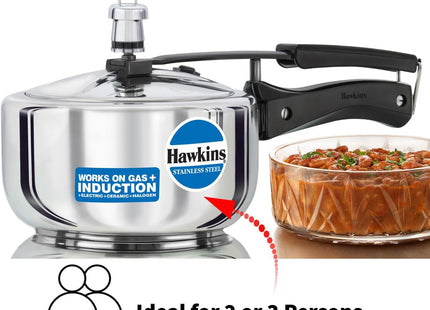Hawkins Stainless Steel Induction Compatible Pressure Cooker, Silver