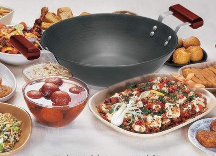 Hawkins Futura Hard Anodised Deep Fry Pan Collection – 2.5L, 3.75L, 5L & 7.5L Flat Bottom Kadai with Stainless Steel Lid, Black