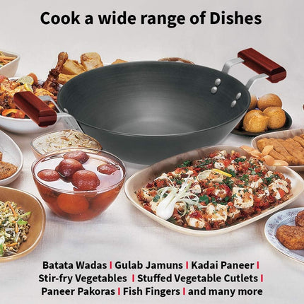 Hawkins Futura Hard Anodised Deep Fry Pan 2.5L 3.75L 5L 7.5L Stainless Steel Lid
