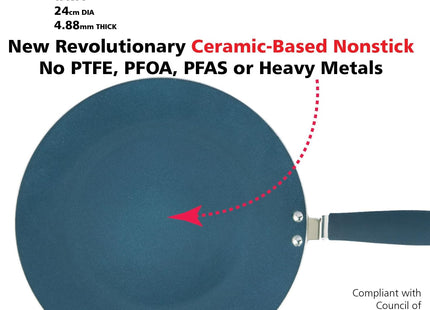 Hawkins Ceramic Nonstick 24 cm Induction Tava, Granite Paratha Tawa, Gray