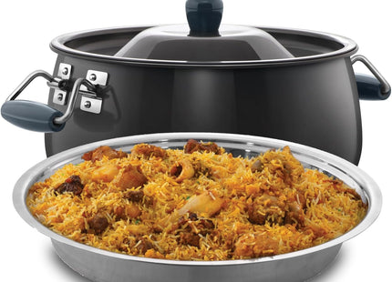 Hawkins Futura BigBoy Biryani Handi, Hard Anodised Cook & Serve Pot with Lid, Black